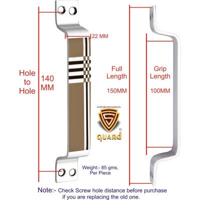 S-GUARD Stainless Steel Door & Cabinet Handles, Knobs Handles-Size-6 Inch-6 Pcs-Laser Printed Design-SSL37