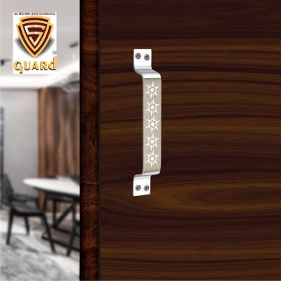 S-GUARD Stainless Steel Door & Cabinet Handles, Knobs Handles-Size-6 Inch-6 Pcs-Laser Printed Design-SSL38