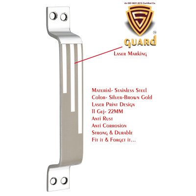 S-GUARD Stainless Steel Door & Cabinet Handles, Knobs Handles-Size-6 Inch-6 Pcs-Laser Printed Design-SSL39