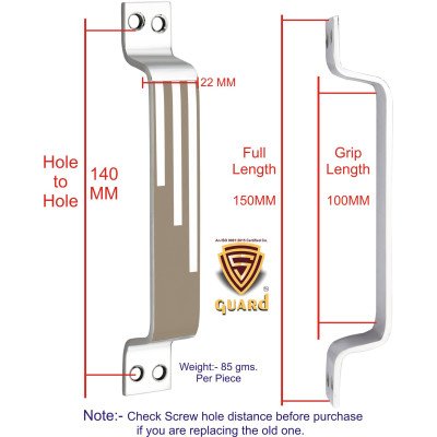 S-GUARD Stainless Steel Door & Cabinet Handles, Knobs Handles-Size-6 Inch-6 Pcs-Laser Printed Design-SSL40