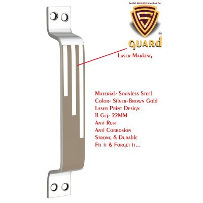 S-GUARD Stainless Steel Door & Cabinet Handles, Knobs Handles-Size-6 Inch-6 Pcs-Laser Printed Design-SSL40