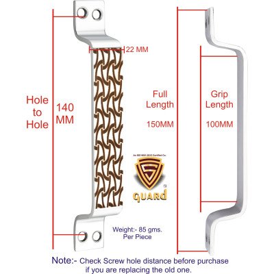 S-GUARD Stainless Steel Door & Cabinet Handles, Knobs Handles-Size-6 Inch-6 Pcs-Laser Printed Design-SSL46