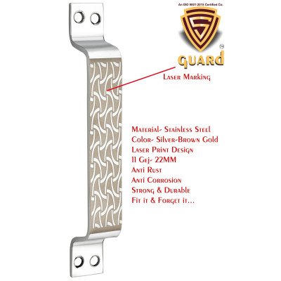 S-GUARD Stainless Steel Door & Cabinet Handles, Knobs Handles-Size-6 Inch-6 Pcs-Laser Printed Design-SSL47