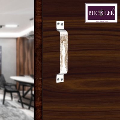 BUCKLLER Stainless Steel Door & Cabinet Handles, Knobs Handles-Size-6 Inch-6 Pcs-Laser Printed Design-SSL01