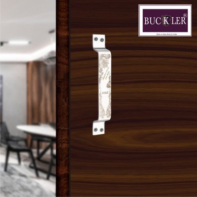 BUCKLLER Stainless Steel Door & Cabinet Handles, Knobs Handles-Size-6 Inch-6 Pcs-Laser Printed Design-SSL05