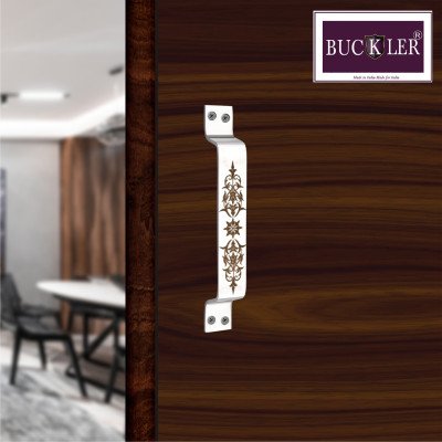 BUCKLLER Stainless Steel Door & Cabinet Handles, Knobs Handles-Size-6 Inch-6 Pcs-Laser Printed Design-SSL06