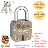 S-Guard Atoot Laser Printed Heavy Door Lock, Gate Lock-5MM-7 Levers, Double Locking 5 Key Padlock  (Silver, Gold, Brown)