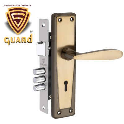 S-GUARD Iron Mortise Handle Lock for Main Door, Bedroom, Main Gate Heavy Duty-70MM Double Turn Lock-8 Inch