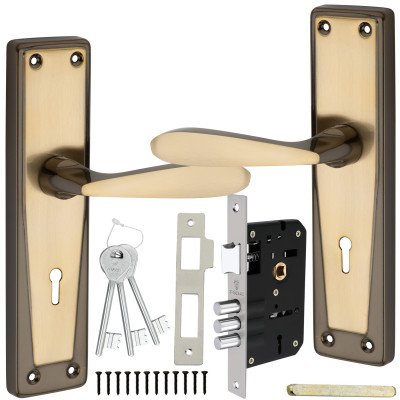 S-GUARD Iron Mortise Handle Lock for Main Door, Bedroom, Main Gate Heavy Duty-70MM Double Turn Lock-8 Inch