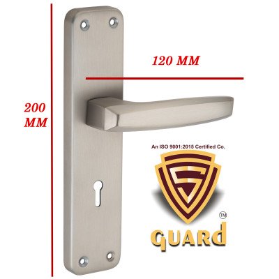 S-GUARD Iron Mortise Handle Lock for Main Door, Bedroom, Main Gate Heavy Duty-70MM Double Turn Lock-8 Inch-Punch Silver