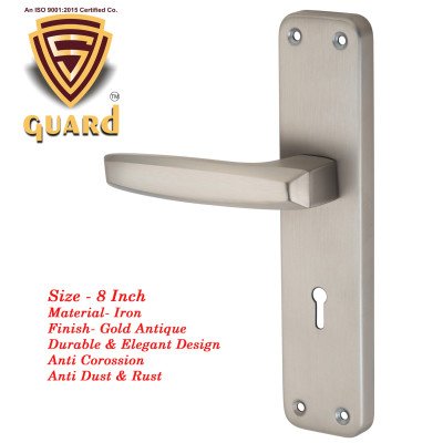 S-GUARD Iron Mortise Handle Lock for Main Door, Bedroom, Main Gate Heavy Duty-70MM Double Turn Lock-8 Inch-Punch Silver