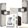 BUCKLER Zinc Alloy-4108-Black Silver 8 Inch Mortise Handle set-70MM Double Turn Bullet Lock  (Silver, Black)