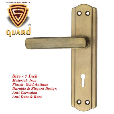 S-GUARD Iron Mortise Handle Lock for Main Door, Bedroom, Main Gate Heavy Duty-65MM Double Turn Lock-305 Antique