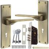 BUCKLER Zinc Alloy-4138-Gold Antique 8 Inch Mortise Handle set-70MM Double Turn Bullet Lock  (Gold Antique)