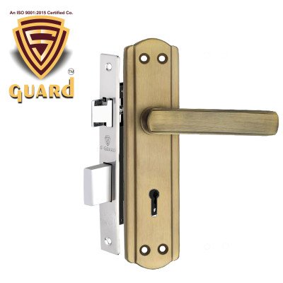 S-GUARD Iron Mortise Handle Lock for Main Door, Bedroom, Main Gate Heavy Duty-65MM Double Turn Lock-305 Antique