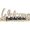 BUCKLER Welcome Text Brass Gold Antique 5 Hooks Decorative,Premium for Wall|Living Room Brass Key Holder  (5 Hooks, Gold, Black)