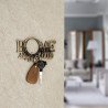 BUCKLER Home Sweet Home Text Brass Gold Antique 5 Hooks Decorative,Premium for Wall|Living Room Brass Key Holder  (5 Hooks, Gold