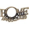 BUCKLER Home Sweet Home Text Brass Gold Antique 5 Hooks Decorative,Premium for Wall|Living Room Brass Key Holder  (5 Hooks, Gold