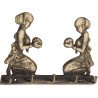 BUCKLER Pooja Lady Text Brass Gold Antique 5 Hooks Decorative,Premium for Wall|Living Room Brass Key Holder  (5 Hooks, Gold)