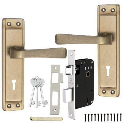 S-GUARD Iron Mortise Handle Lock for Main Door, Bedroom, Main Gate Heavy Duty-65MM Double Turn Lock-CODA