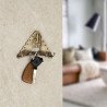 BUCKLER GANAPATI Text Brass Gold Antique 5 Hooks Decorative,Premium for Wall|Living Room Brass Key Holder  (5 Hooks, Gold)