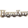 BUCKLER House Key Text Brass Gold Antique 5 Hooks Decorative,Premium for Wall|Living Room Brass Key Holder  (5 Hooks, Gold)