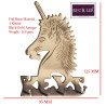 BUCKLER Unicorn Brass Gold Antique 4 Hooks Decorative,Premium for Wall|Living Room Brass Key Holder  (4 Hooks, God)