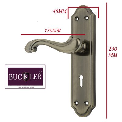 BUCKLER Iron Mortise Handle Lock for Main Door, Bedroom, Main Gate Heavy Duty-70MM Double Turn Lock-8 Inch-GANESHA