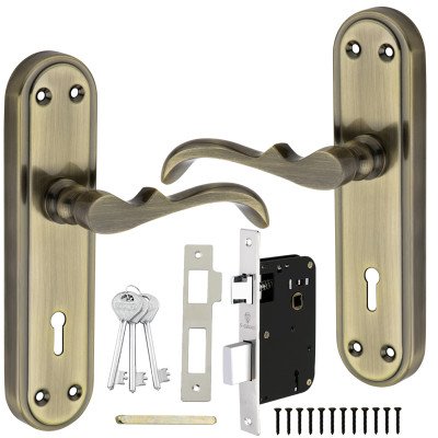 S-GUARD Iron Mortise Handle Lock for Main Door, Bedroom, Main Gate Heavy Duty-65MM Double Turn Lock-MERCA