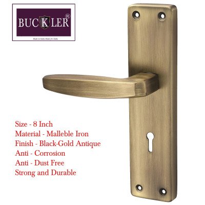 BUCKLER Iron Mortise Handle Lock for Main Door, Bedroom, Main Gate Heavy Duty-70MM Double Turn Lock-8 Inch-Punch-ANT