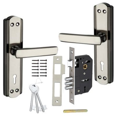 BUCKLER Iron Mortise Handle Lock for Main Door, Bedroom, Main Gate Heavy Duty-65MM Double Turn Lock-7 Inch-305-BS