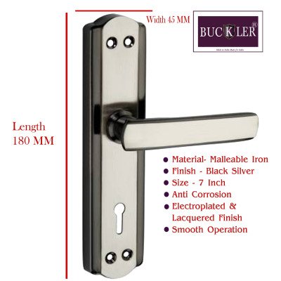 BUCKLER Iron Mortise Handle Lock for Main Door, Bedroom, Main Gate Heavy Duty-65MM Double Turn Lock-7 Inch-305-BS