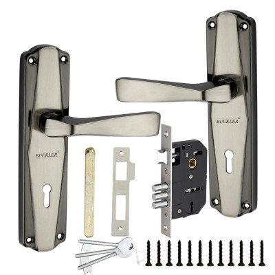 BUCKLER Iron Mortise Handle Lock for Main Door, Bedroom, Main Gate Heavy Duty-65MM Double Turn Lock-7 Inch-OD BARFI-BS