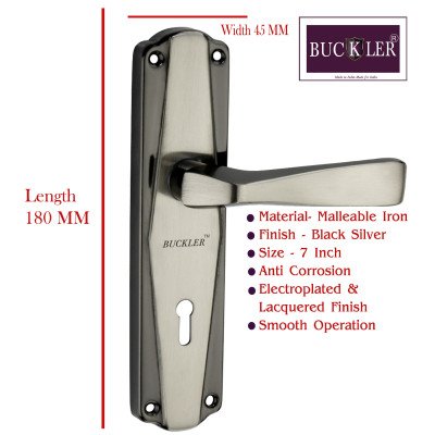 BUCKLER Iron Mortise Handle Lock for Main Door, Bedroom, Main Gate Heavy Duty-65MM Double Turn Lock-7 Inch-OD BARFI-BS