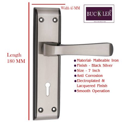 BUCKLER Iron Mortise Handle Lock for Main Door, Bedroom, Main Gate Heavy Duty-65MM Double Turn Lock-7 Inch-OD Wonder-BS