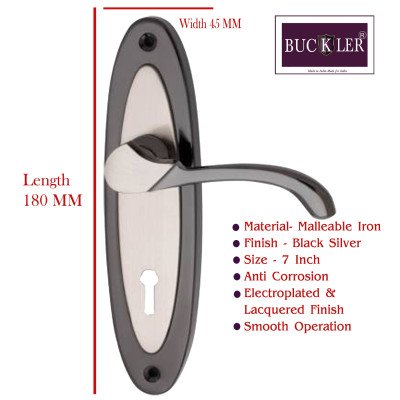 BUCKLER Iron Mortise Handle Lock for Main Door, Bedroom, Main Gate Heavy Duty-65MM Double Turn Lock-7 Inch-Boat-BS