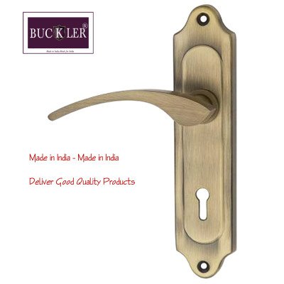 BUCKLER Iron Mortise Handle Lock for Main Door, Bedroom, Main Gate Heavy Duty-65MM Double Turn Lock-7 Inch-Temple-Antique