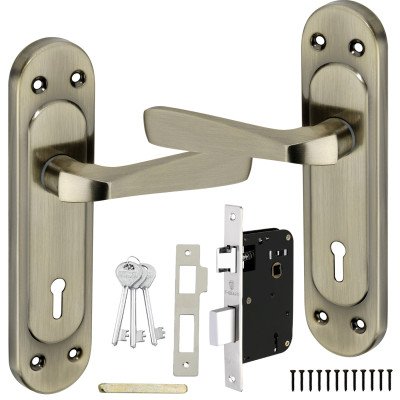 S-GUARD Iron Mortise Handle Lock for Main Door, Bedroom, Main Gate Heavy Duty-65MM Double Turn Lock-ODRA