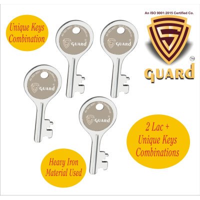 S-GUARD Adiyogi Iron-Steel 77MM,8 Levers -4 Keys-Shutter lock for Shop,Godown,Store Gate-Door Lock  (Laser Print)