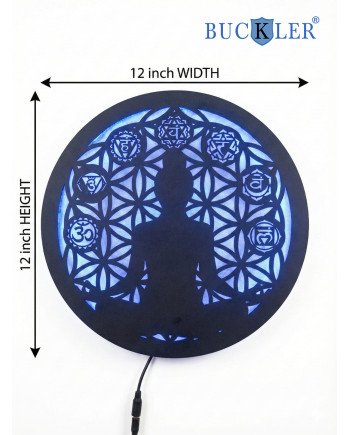 BUCKLER LED Buddha Wall Light | Warm Backlit Buddha Mandala Wall Decor | Spiritual LED Wall Art for Home, Temple & Living Room