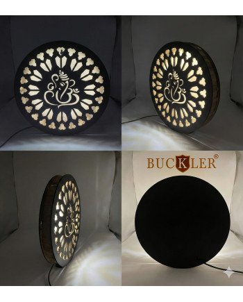 BUCKLER LED Ganpati Wall Light | Warm Backlit Ganesh Mandala Wall Decor | Spiritual LED Wall Art for Home, Temple & Living Room