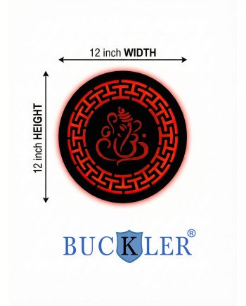 BUCKLER LED Ganpati Wall Light | Warm Backlit Ganesh Mandala Wall Decor | Spiritual LED Wall Art for Home, Temple & Living Room
