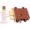 S-GUARD Iron Red Main Door Lock Set 100MM-8 Levers Double Turn,3 Keys, Heavy Duty Lock  (Red)