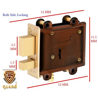 copy of S-GUARD Iron Red Main Door Lock Set 100MM-8 Levers Double Turn,3 Keys, Heavy Duty Lock  (Red)