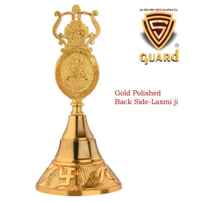 copy of copy of copy of S-GUARD Zinc Metal Pooja Bells, Decorative and Gold Color Puja Bells for Temple Poojaghar Ghanti-Nandi G