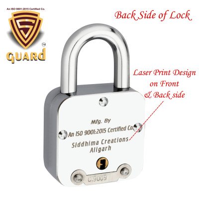 S-Guard Atoot Laser Printed Heavy Door Lock, Gate Lock-60MM-8 Levers, Double Locking 5 Key Padlock  (Silver, Gold, Brown)