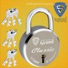 S-Guard Classic Laser Printed Heavy Door Lock, Gate Lock-65MM-8 Levers, Double Locking 10 Key Padlock  (Silver, Gold)