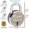 S-Guard Classic Laser Printed Heavy Door Lock, Gate Lock-65MM-8 Levers, Double Locking 10 Key Padlock  (Silver, Gold)
