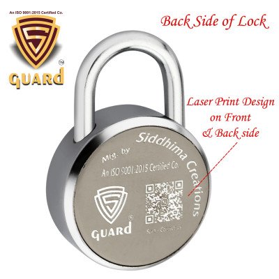 copy of S-Guard Atoot Laser Printed Heavy Door Lock, Gate Lock-60MM-8 Levers, Double Locking 5 Key Padlock  (Silver, Gold, Brown