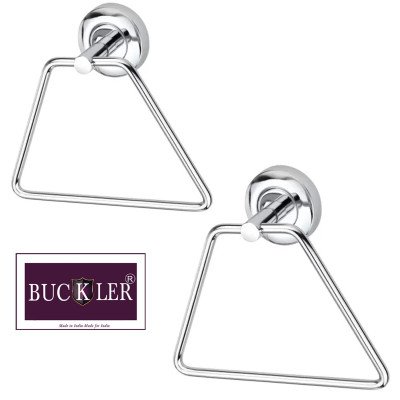 BUCKLER Stainless Steel Towel Ring for Bathroom and Kitchen, Heavy duty Silver Finish, Trikon Pack of 2 Piece